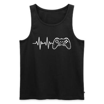 Gaming Puls Controller Skizze - Männer Premium Bio Tank Top - Schwarz - Vorne - AI Model Male 178 light (178cm)