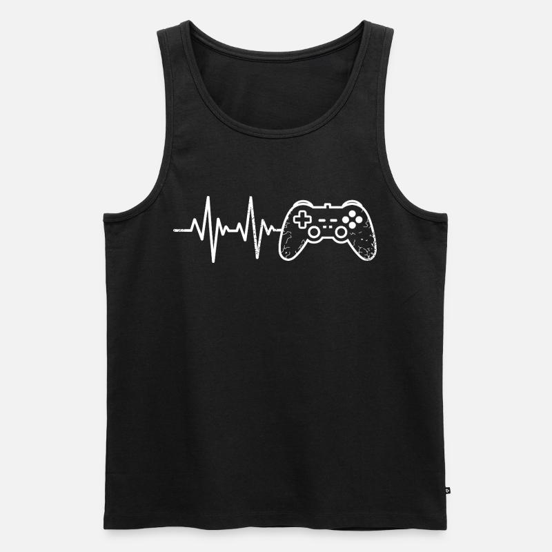 Gaming Pulse Controller Sketch - Men's Premium Organic Tank Top - black