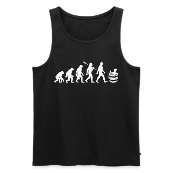 Evolution - Eisbader - Winterbaden - Eisbaden - Männer Premium Bio Tank Top - Schwarz - Vorne - AI Model Male 178 light (178cm)