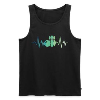 Bowling-Herzschlag-Bowler - Männer Premium Bio Tank Top - Schwarz - Vorne - AI Model Male 178 light (178cm)