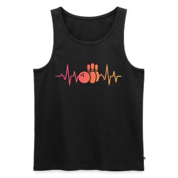 Bowling Sunset Heartbeat Bowler - Men's Premium Organic Tank Top - black - Front - Michal (187cm)