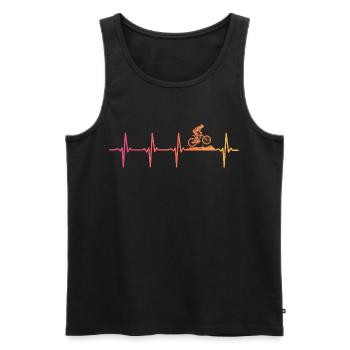 Mountainbike Sunset Heartbeat MTB - Männer Premium Bio Tank Top - Schwarz - Vorne - Michal (187cm)