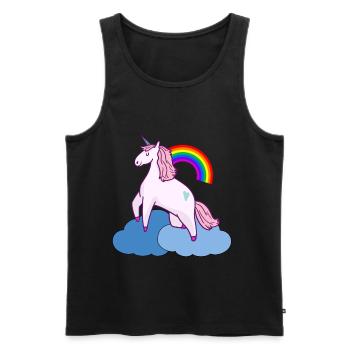 Cloud Unicorn Unicon Fantasy Sky Rainbow - Men's Premium Organic Tank Top - black - Front - Michal (187cm)