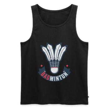 Badminton - Männer Premium Bio Tank Top - Schwarz - Vorne - Michal (187cm)