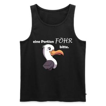 Eine Portion Föhr bitte - Männer Premium Bio Tank Top - Schwarz - Vorne - AI Model Male 178 light (178cm)