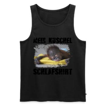 Mein kuschel Schlafshirt Affee baby Orang-Utan - Männer Premium Bio Tank Top - Schwarz - Vorne - AI Model Male 178 light (178cm)