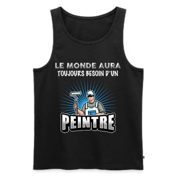 Peintre profession idée cadeau humour - Débardeur bio Premium Homme - noir - Devant - Michal (187cm)