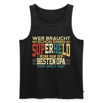 Bester Opa der Welt Großvater Herren - Männer Premium Bio Tank Top - Schwarz - Vorne - Michal (187cm)