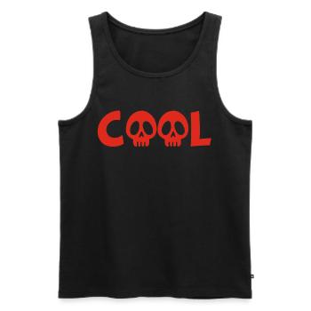 Totenkopf und cool (rot) - Männer Premium Bio Tank Top - Schwarz - Vorne - AI Model Male 178 light (178cm)