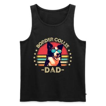 Border collie sunglasses dad retro - Men's Premium Organic Tank Top - black - Front - Michal (187cm)