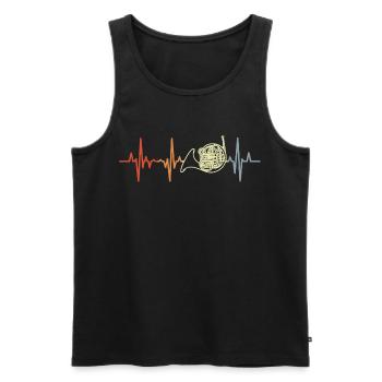Cor d’harmonie Heart Line Retro - Débardeur bio Premium Homme - noir - Devant - AI Model Male 178 light (178cm)