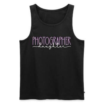 Photographe Fille Fière Mignon Cadeau - Débardeur bio Premium Homme - noir - Devant - Michal (187cm)