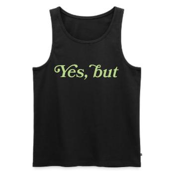 Yes, but – Minimalistisches Statement - Débardeur bio Premium Homme - noir - Devant - Michal (187cm)