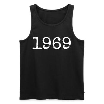 Legendär seit 1969 - Männer Premium Bio Tank Top - Schwarz - Vorne - AI Model Male 178 light (178cm)