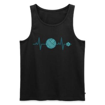 Funny Crochet Lover Crochet Hook Yarn Lovers Love - Men's Premium Organic Tank Top - black - Front - AI Model Male 178 light (178cm)