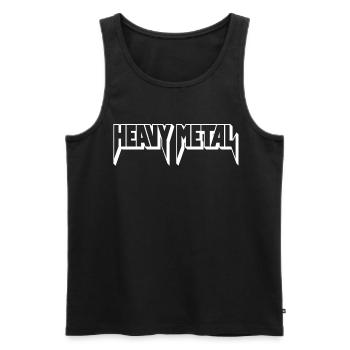 Heavy Metal 3D-Logo - Männer Premium Bio Tank Top - Schwarz - Vorne - Michal (187cm)