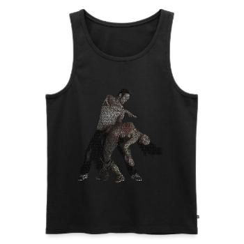 bachata dance story gift idea - Men's Premium Organic Tank Top - black - Front - AI Model Male 178 light (178cm)