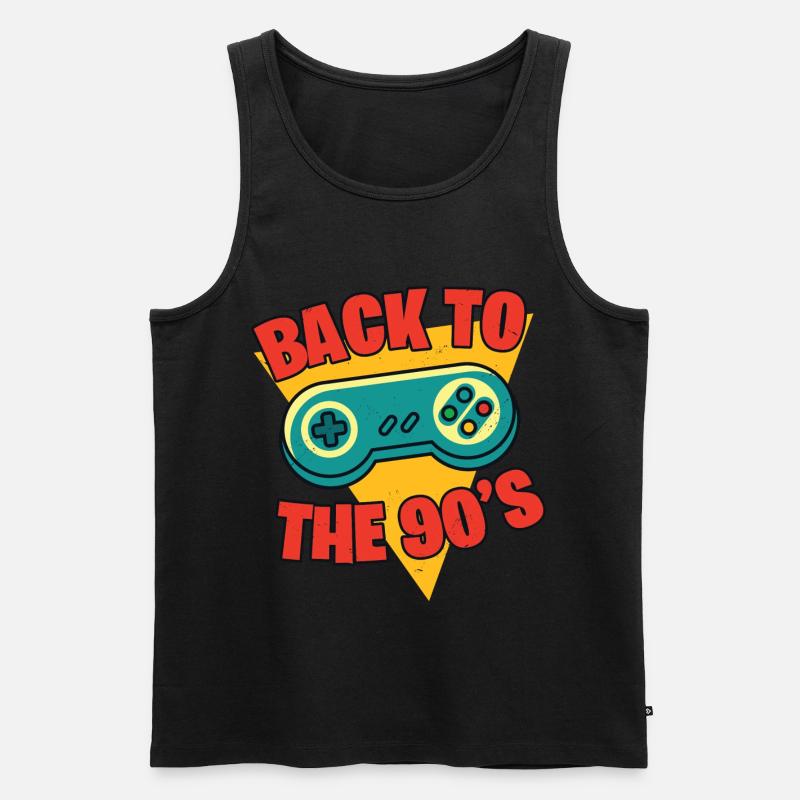 90s 90er - Männer Premium Bio Tank Top - Schwarz