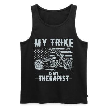 Idées cadeaux Trike | Triker Moto Trikes Motard - Débardeur bio Premium Homme - noir - Devant - Michal (187cm)