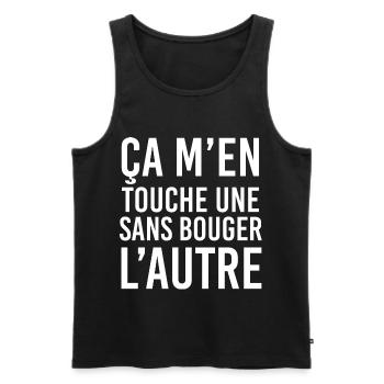 Ça M'en Touche Une Cadeau Drôle Homme - Débardeur bio Premium Homme - noir - Devant - Michal (187cm)