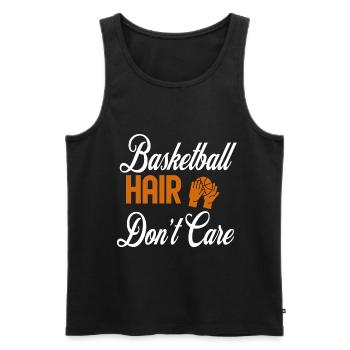 Basketball Hair Don't Care - Men's Premium Organic Tank Top - black - Front - Michal (187cm)