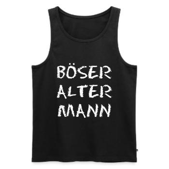 Böser alter Mann - Schriftzug - Männer Premium Bio Tank Top - Schwarz - Vorne - Michal (187cm)