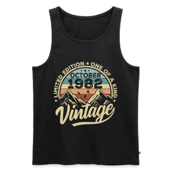 October 1982 Birthday 1982 Born October 1982 - Men's Premium Organic Tank Top - black - Front - Michal (187cm)
