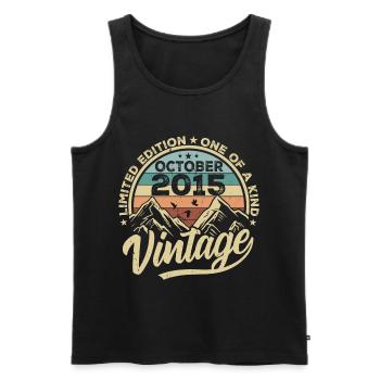 October 2015 Birthday 2015 Born October 2015 - Men's Premium Organic Tank Top - black - Front - Michal (187cm)