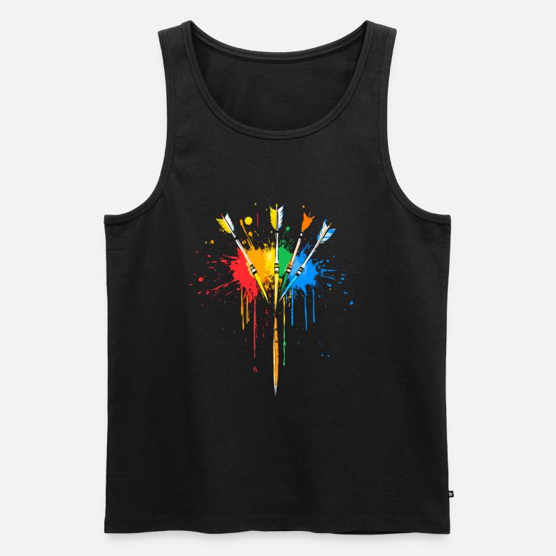 Fléchettes Cadeau de fléchettes colorées - Débardeur bio Premium Homme - noir