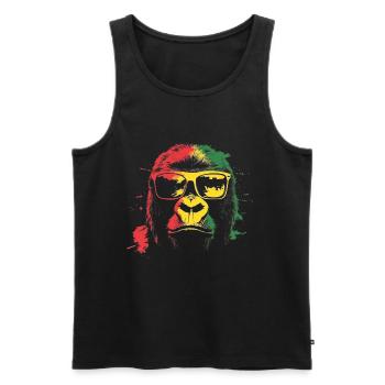 Lunettes de soleil Gorilla Monkey Africa Colors - Débardeur bio Premium Homme - noir - Devant - AI Model Male 178 light (178cm)