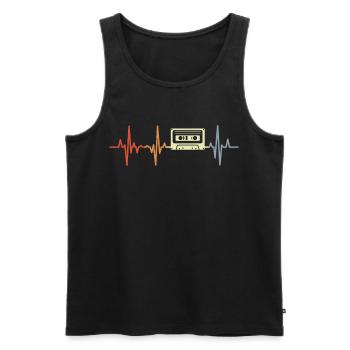 Herzlinie 80s cassette - Men's Premium Organic Tank Top - black - Front - AI Model Male 178 light (178cm)