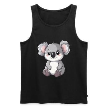 Mignon bébé koala - Débardeur bio Premium Homme - noir - Devant - AI Model Male 178 light (178cm)