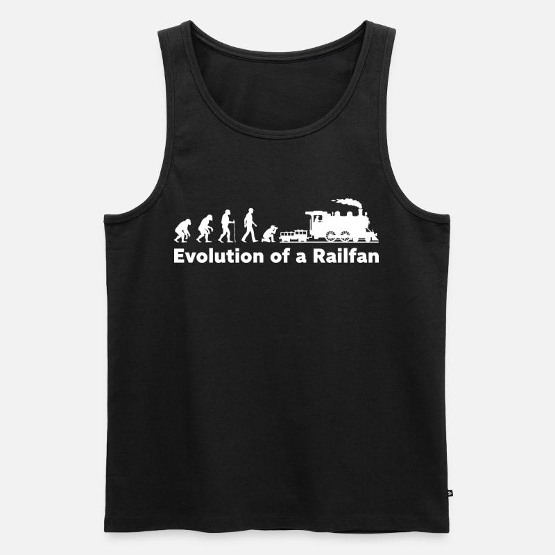 Evolution Railfan Zuglokomotive - Männer Premium Bio Tank Top - Schwarz