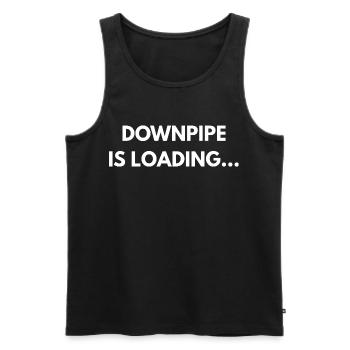 Downpipe Is Loading – Car Culture Tuning Shirt - Men's Premium Organic Tank Top - black - Front - AI Model Male 178 light (178cm)