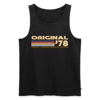 Retro-Vintage 1978 - Männer Premium Bio Tank Top - Schwarz - Vorne - Michal (187cm)