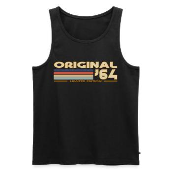 1964 - Männer Premium Bio Tank Top - Schwarz - Vorne - AI Model Male 178 light (178cm)