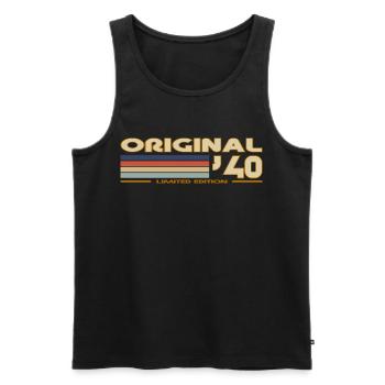 1940 - Men's Premium Organic Tank Top - black - Front - AI Model Male 178 light (178cm)