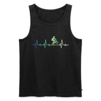BMX Bike Rider's Heartbeat BMX Bike - Männer Premium Bio Tank Top - Schwarz - Vorne - Michal (187cm)