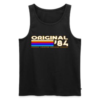 Original 84 Retro Rainbow - Men's Premium Organic Tank Top - black - Front - AI Model Male 178 light (178cm)