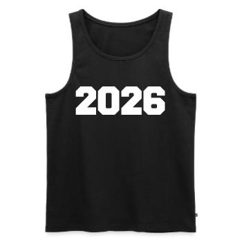 2026 - Männer Premium Bio Tank Top - Schwarz - Vorne - AI Model Male 178 light (178cm)