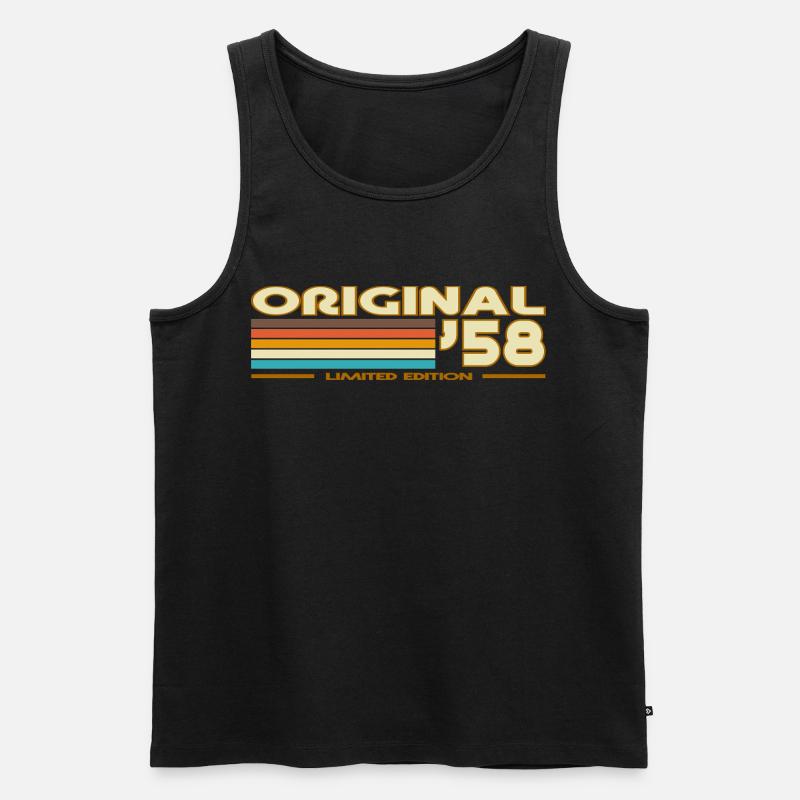 Original 58 Retro Rainbow - Männer Premium Bio Tank Top - Schwarz