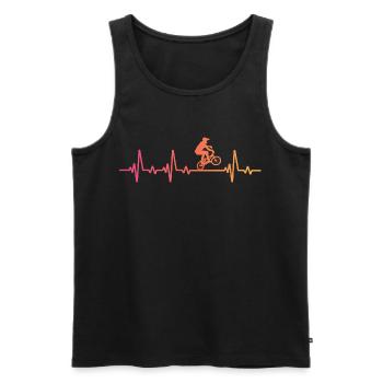 BMX Bike Sunset BMX Rider's Heartbeat - Männer Premium Bio Tank Top - Schwarz - Vorne - Michal (187cm)