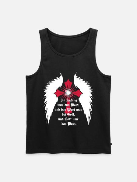 10 Gotiska Korset Angel Wings bibelcitat - Ekologisk premium tanktopp herr - svart