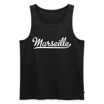 Marseille - Débardeur bio Premium Homme - noir - Devant - Michal (187cm)