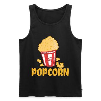 Popcorn - Débardeur bio Premium Homme - noir - Devant - AI Model Male 178 light (178cm)