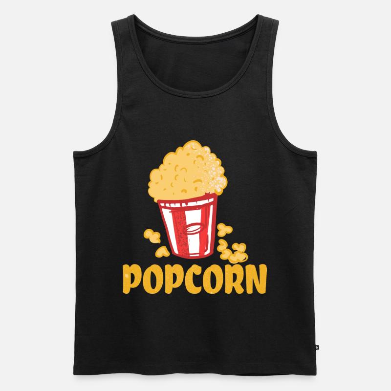 Popcorn - Männer Premium Bio Tank Top - Schwarz