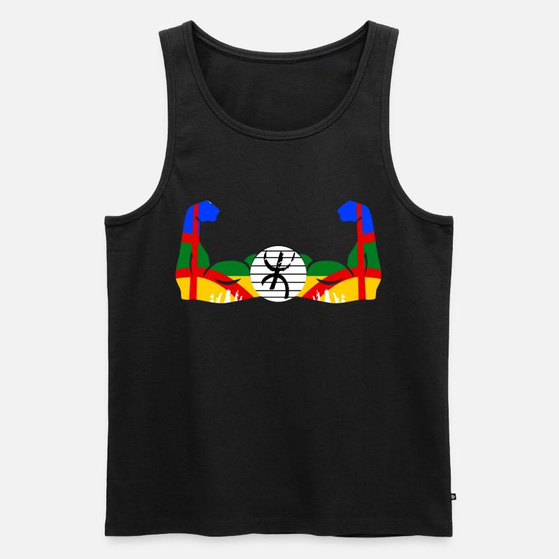 Amazigh en Force - Männer Premium Bio Tank Top - Schwarz
