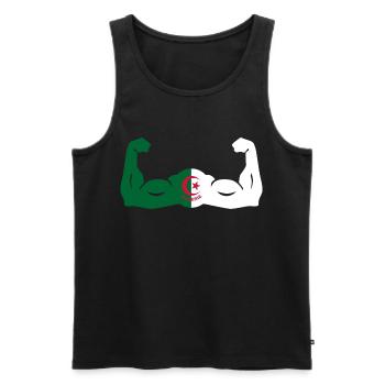 Algeria in Force - Men's Premium Organic Tank Top - black - Front - AI Model Male 178 light (178cm)