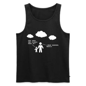 What are Clouds made of? - Linux servers - Männer Premium Bio Tank Top - Schwarz - Vorne - AI Model Male 178 light (178cm)