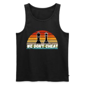 Schach Trend Chess Cheating Cheat Queens Gambit - Men's Premium Organic Tank Top - black - Front - AI Model Male 178 light (178cm)